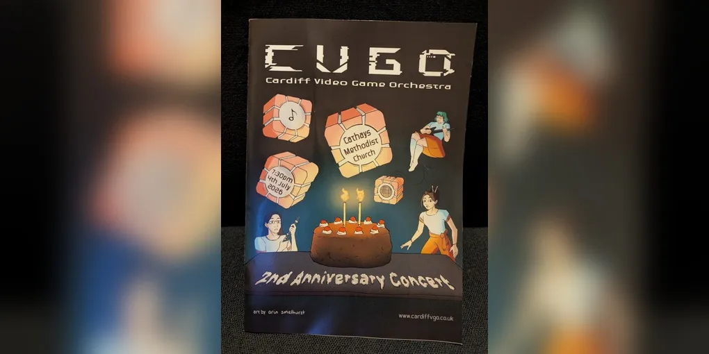 The programme of the Cardiff Video Games Orchestra's second anniversary concert.